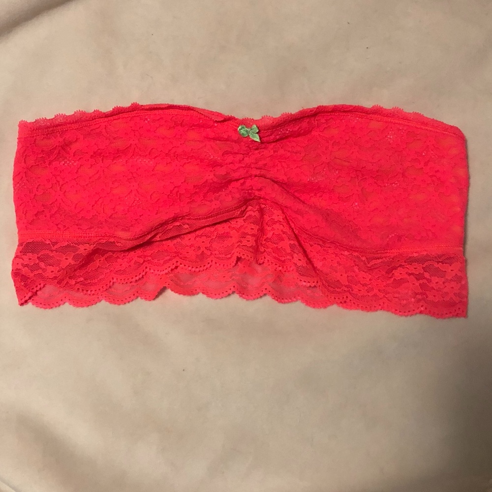 Neon Coral Aerie Bandeau Bralette Top